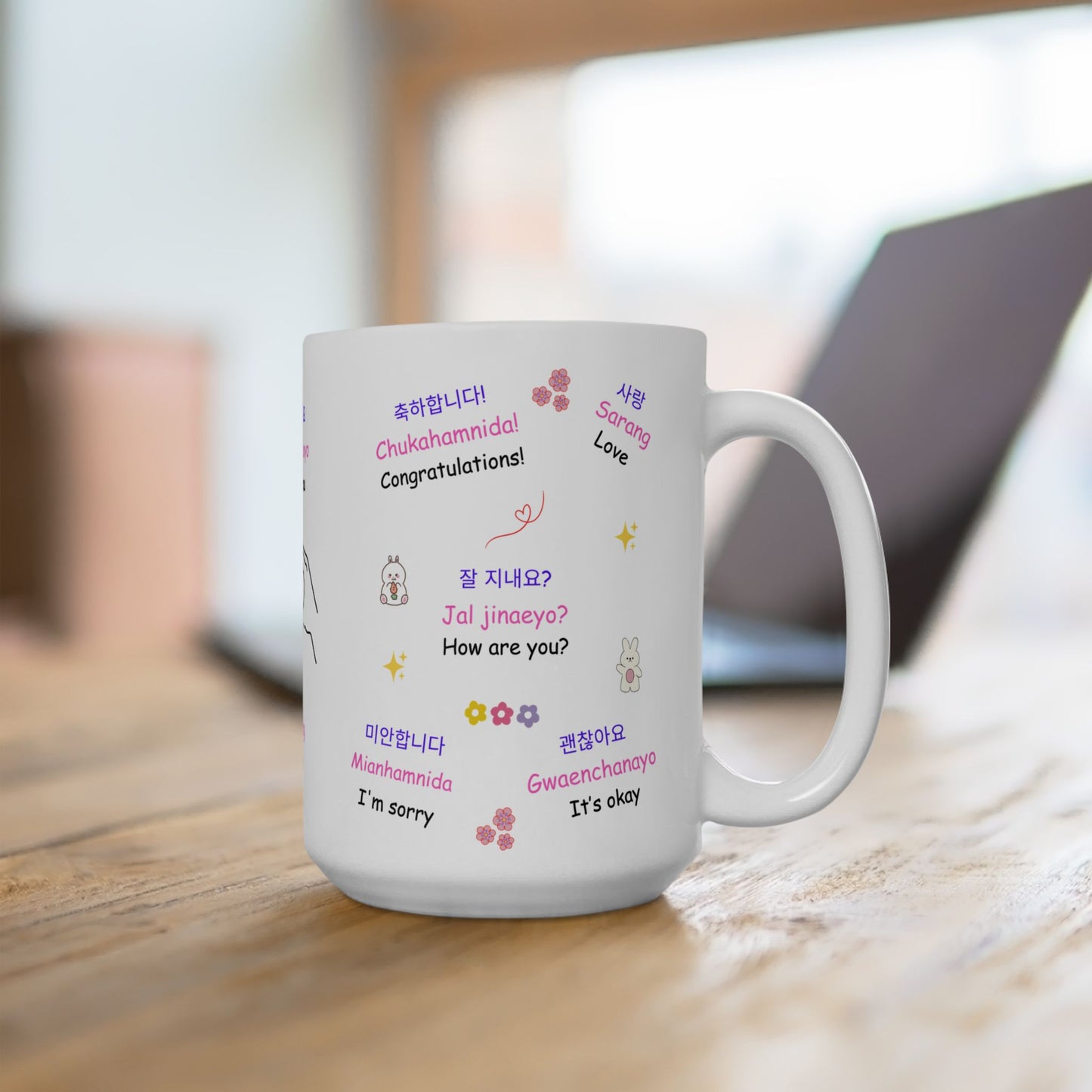Korean Mug, Hangul Language Cup, Kdrama Lover Coffee Mug, K-pop Fan Gift, Jinjja Chingu, Korean Phrases Mug, KDrama Addict Mug | Unique Gift