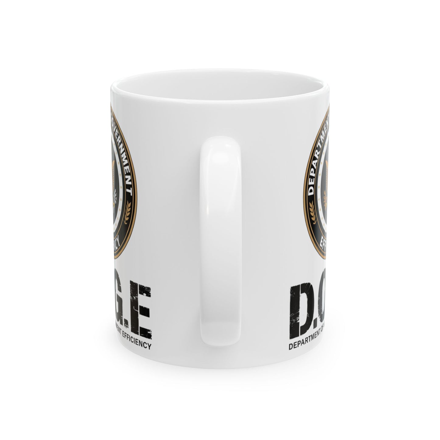 Patriotic Government Efficiency Mug, 11oz Political Humor Coffee Cup, USA Pride Black Mug, Freedom Lover Gift, Pro America Conservative Drinkware