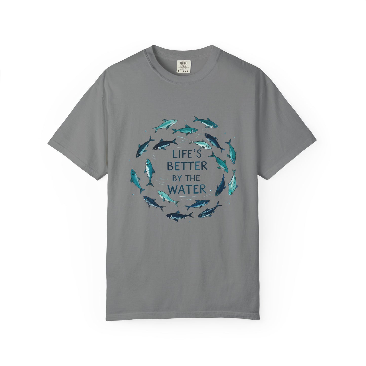 Comfort Colors® Life's Better by the Water Unisex Fishing Shirt, Fishing Lover's Tee, Funny Fishing Gift, Fathers Day, Husband Gift, Daddy Shirt, Grandpa