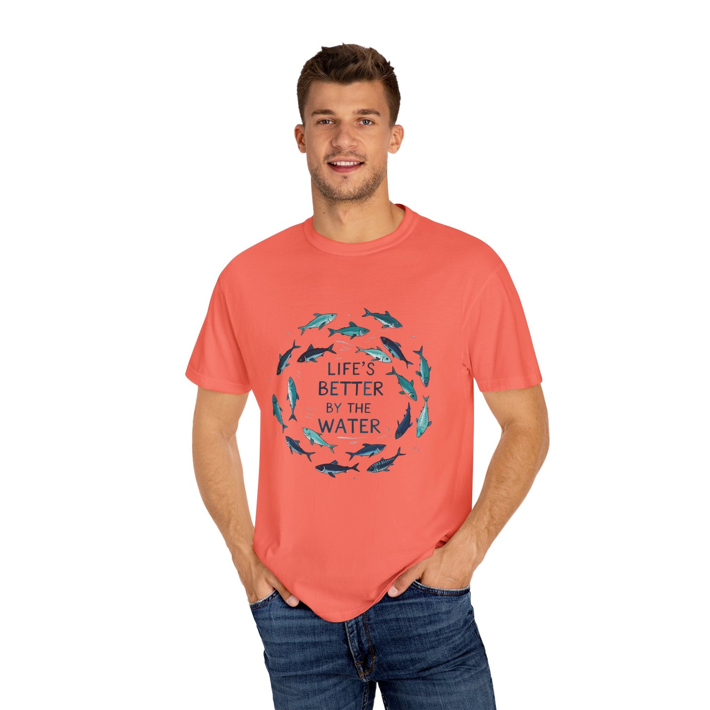 Comfort Colors® Life's Better by the Water Unisex Fishing Shirt, Fishing Lover's Tee, Funny Fishing Gift, Fathers Day, Husband Gift, Daddy Shirt, Grandpa