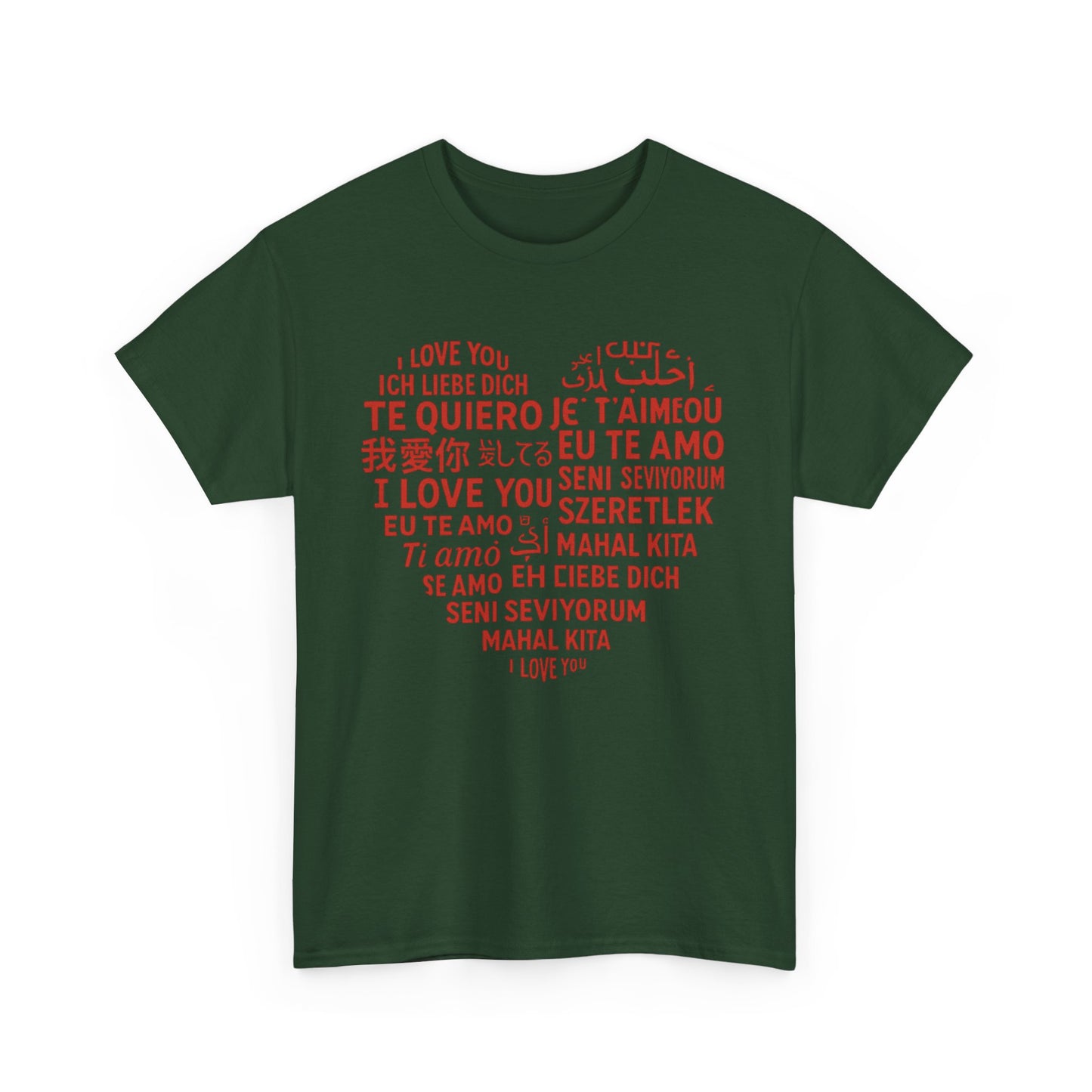 Multilingual Love Tee, Mother's Day Gift, Unisex Heavy Cotton T-Shirt, Anniversary Shirt, Valentine's Day Tee, Friendship Gift, Heartfelt