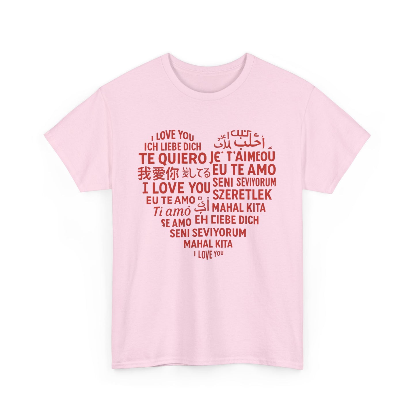 Multilingual Love Tee, Mother's Day Gift, Unisex Heavy Cotton T-Shirt, Anniversary Shirt, Valentine's Day Tee, Friendship Gift, Heartfelt