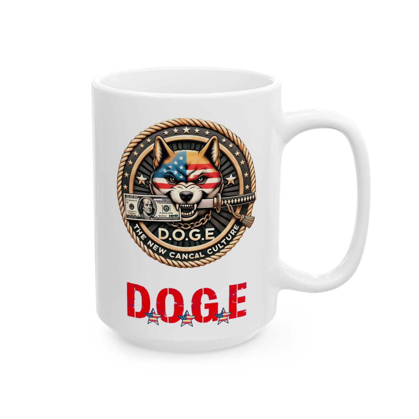 Trump Elon Musk DOGE Ceramic Mug, Department Of Government Efficiency Patriotic USA Republican, Gift for Republicans, Patriotic Coffee Cup,