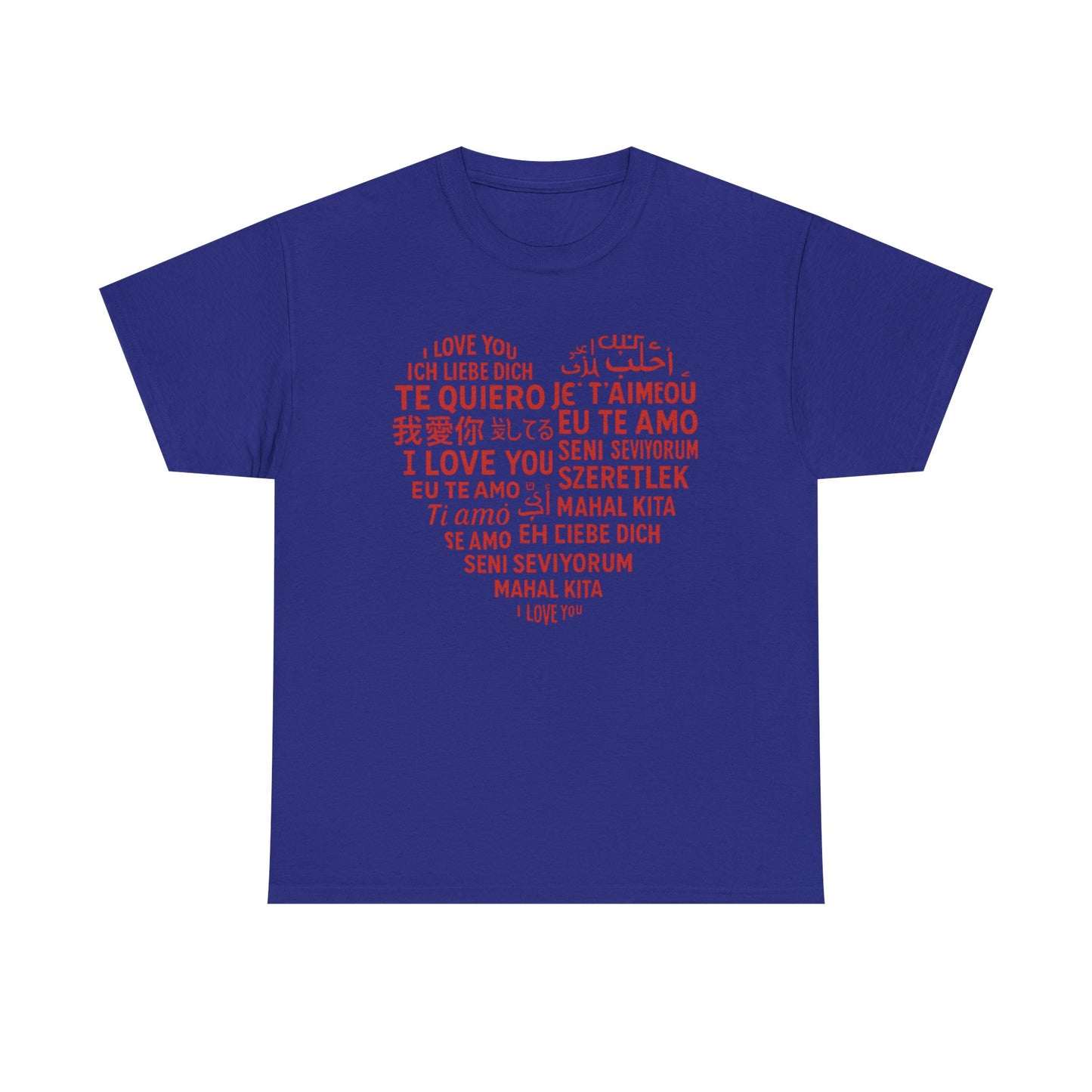 Multilingual Love Tee, Mother's Day Gift, Unisex Heavy Cotton T-Shirt, Anniversary Shirt, Valentine's Day Tee, Friendship Gift, Heartfelt
