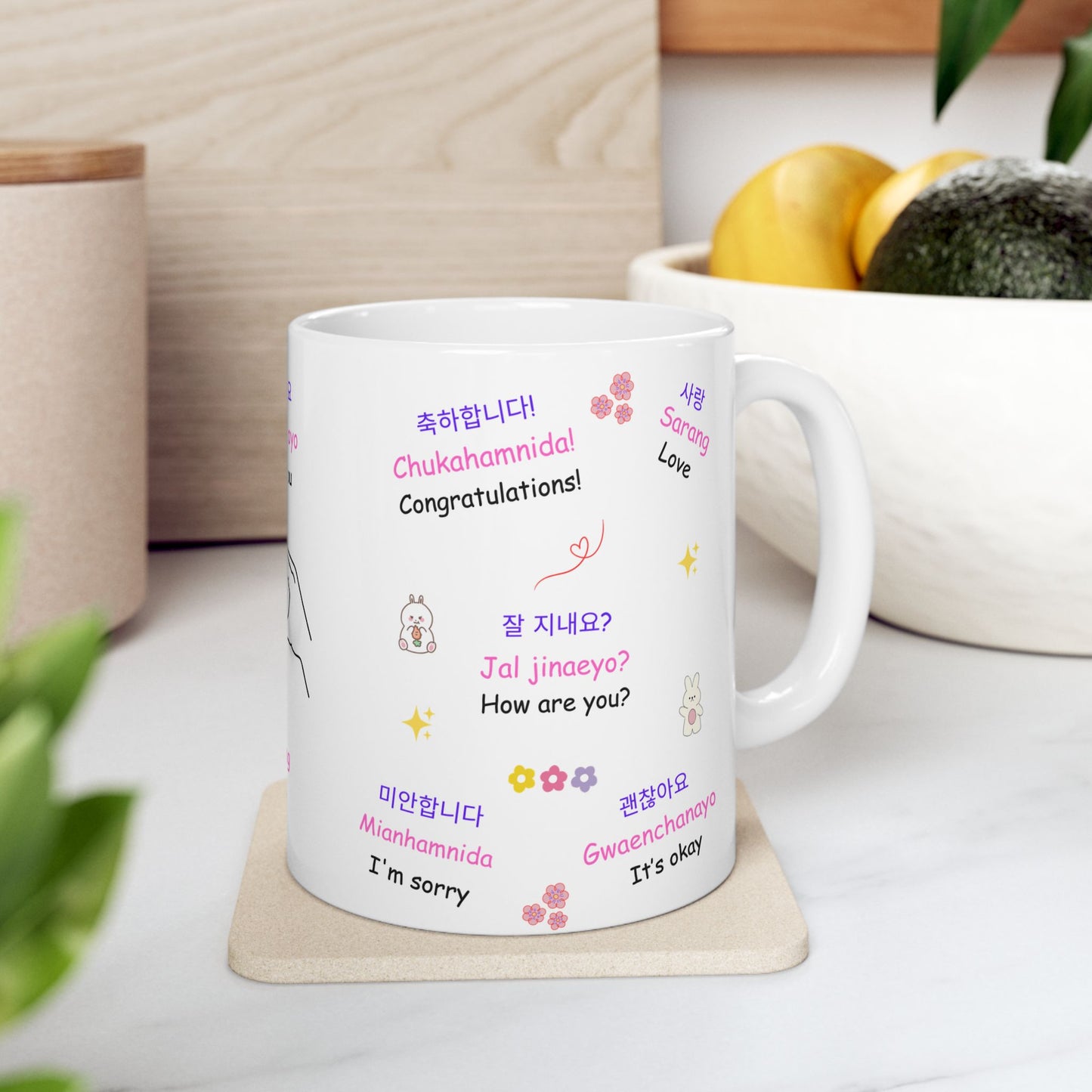 Korean Mug, Hangul Language Cup, Kdrama Lover Coffee Mug, K-pop Fan Gift, Jinjja Chingu, Korean Phrases Mug, KDrama Addict Mug | Unique Gift