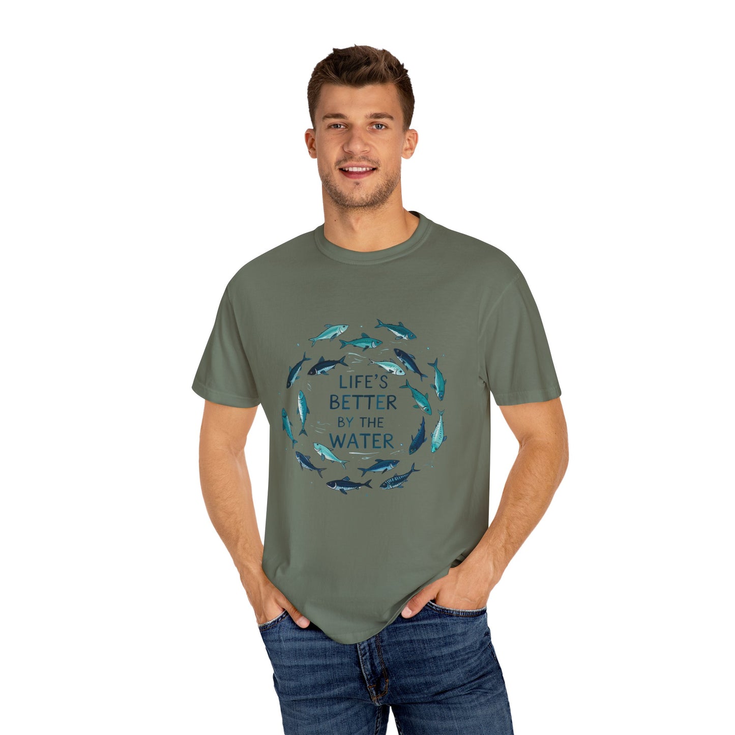 Comfort Colors® Life's Better by the Water Unisex Fishing Shirt, Fishing Lover's Tee, Funny Fishing Gift, Fathers Day, Husband Gift, Daddy Shirt, Grandpa