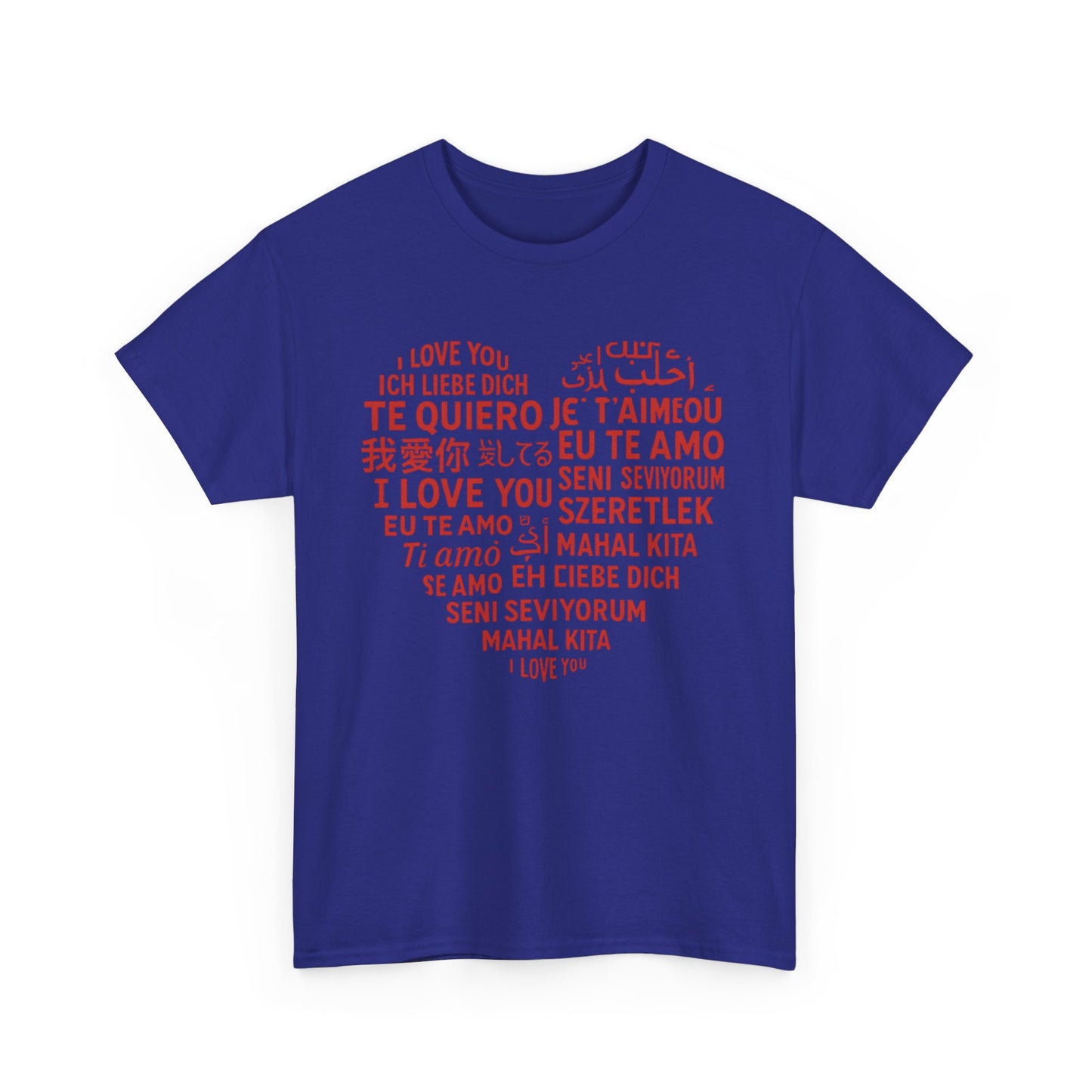 Multilingual Love Tee, Mother's Day Gift, Unisex Heavy Cotton T-Shirt, Anniversary Shirt, Valentine's Day Tee, Friendship Gift, Heartfelt
