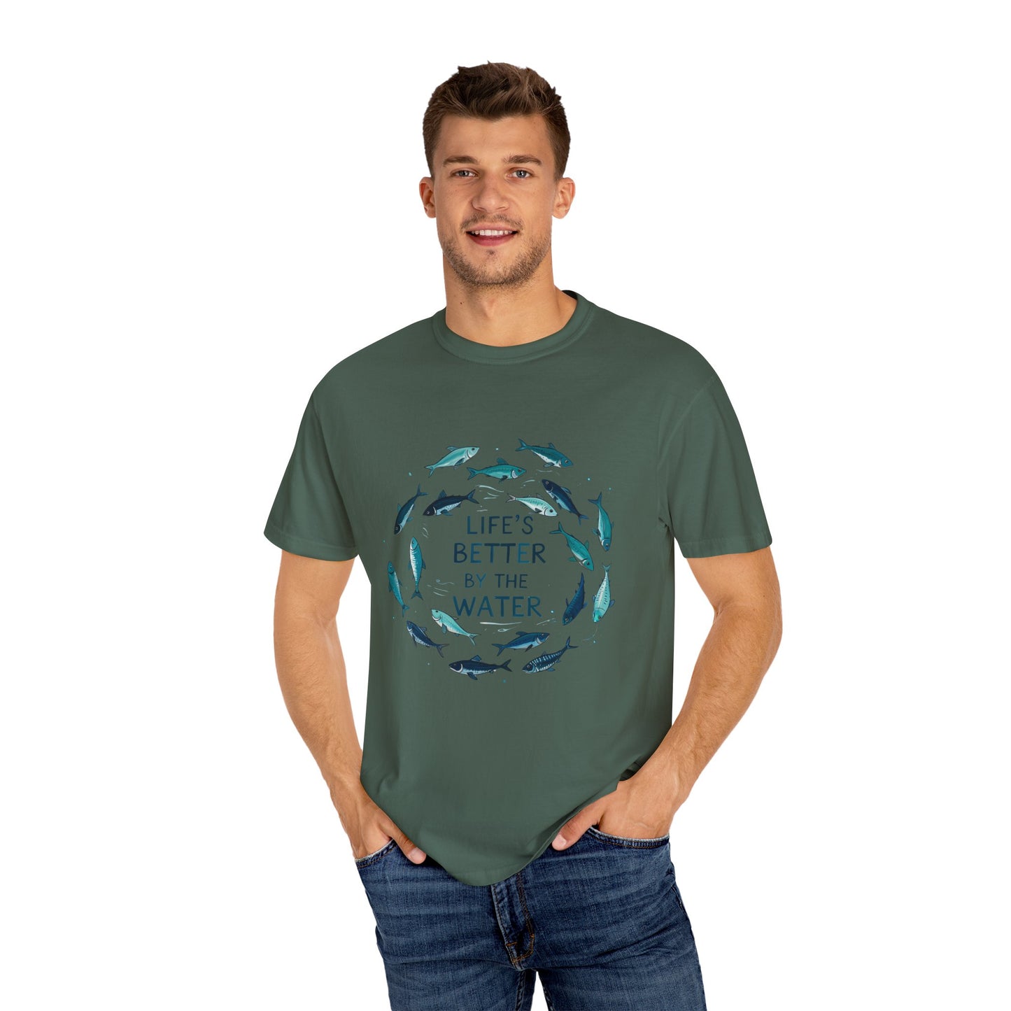 Comfort Colors® Life's Better by the Water Unisex Fishing Shirt, Fishing Lover's Tee, Funny Fishing Gift, Fathers Day, Husband Gift, Daddy Shirt, Grandpa