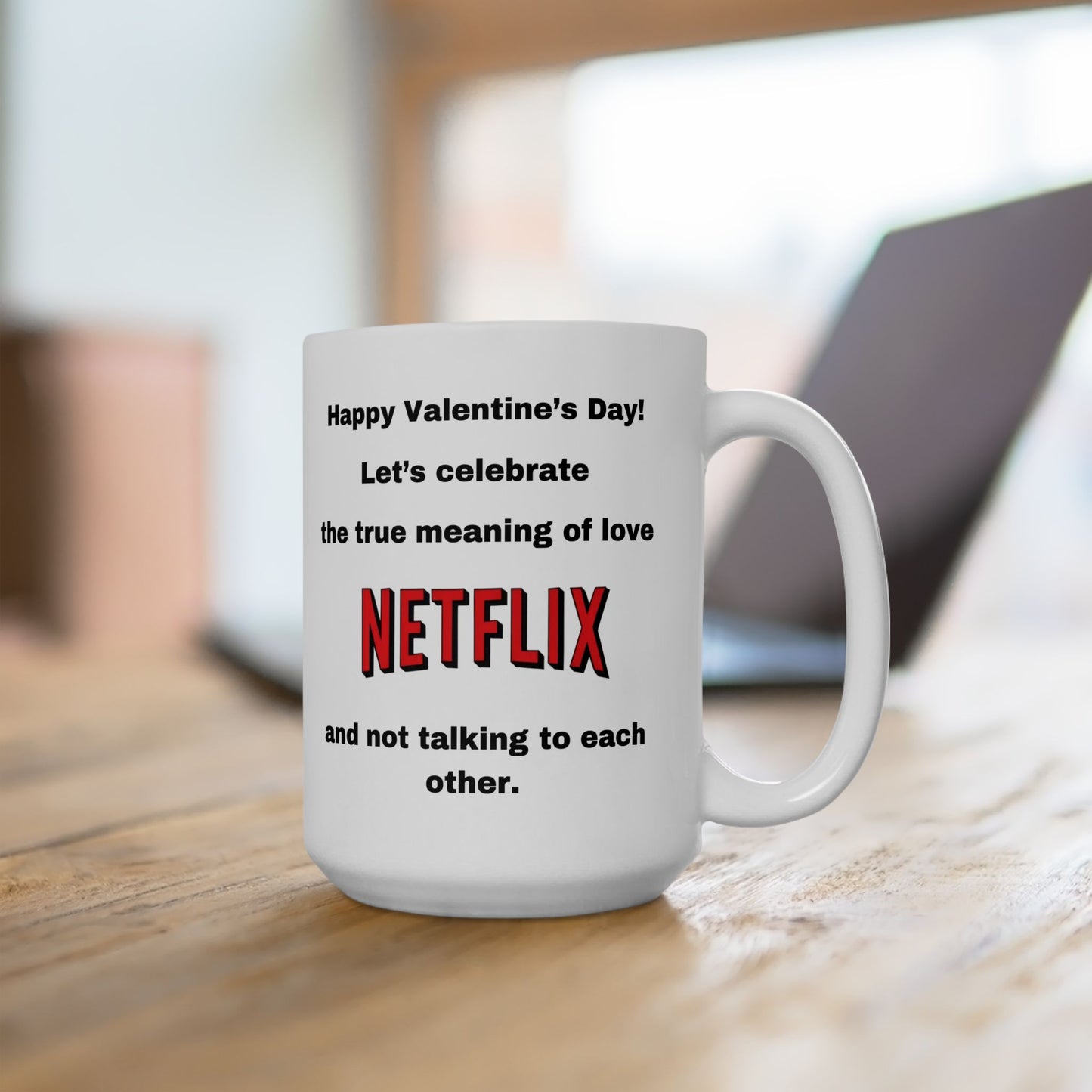 Netflix Love Ceramic Mug - Valentine's Day Gift, Coffee Lovers Cup, Couples Mugs, Gift for Him/Her, Fun Home Decor