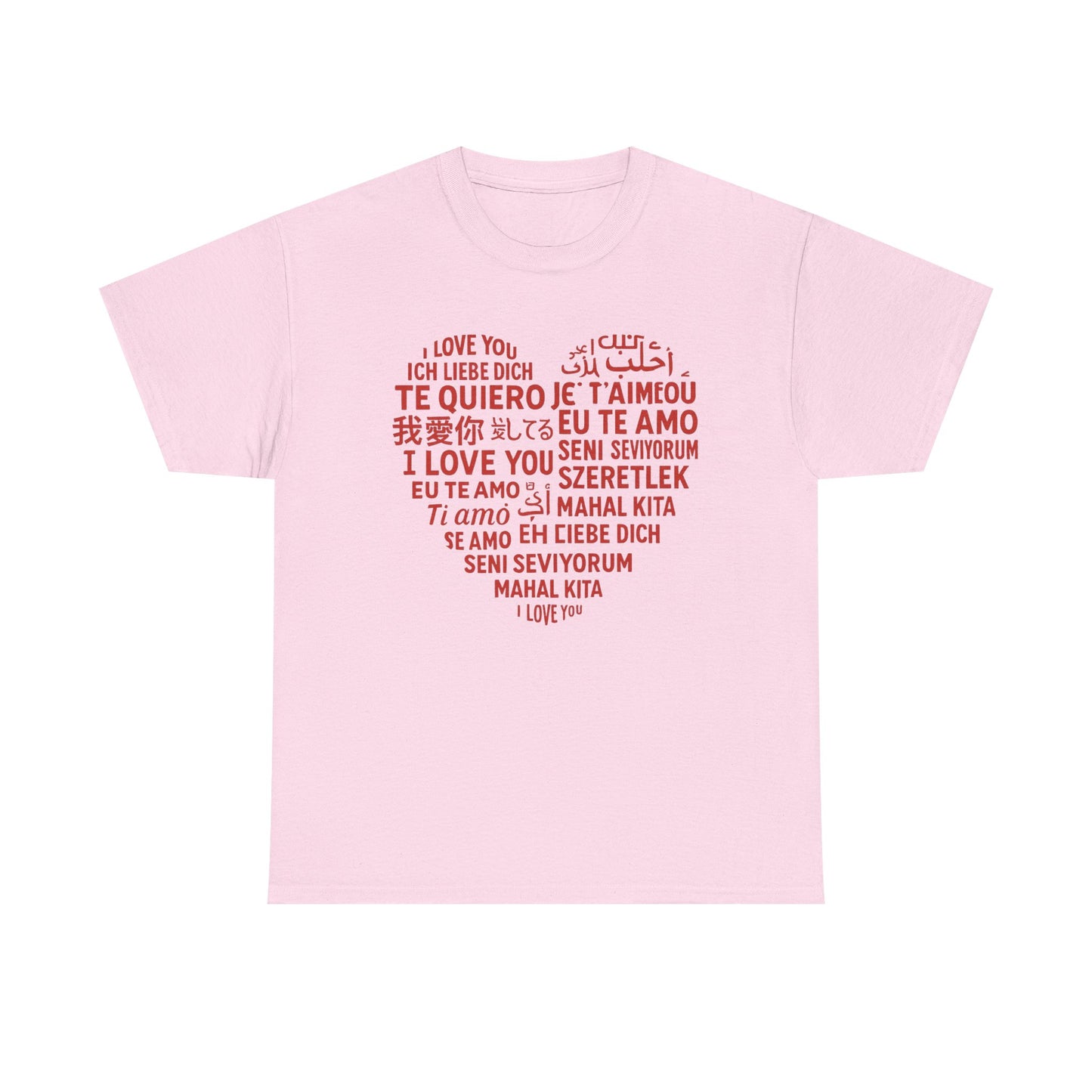 Multilingual Love Tee, Mother's Day Gift, Unisex Heavy Cotton T-Shirt, Anniversary Shirt, Valentine's Day Tee, Friendship Gift, Heartfelt