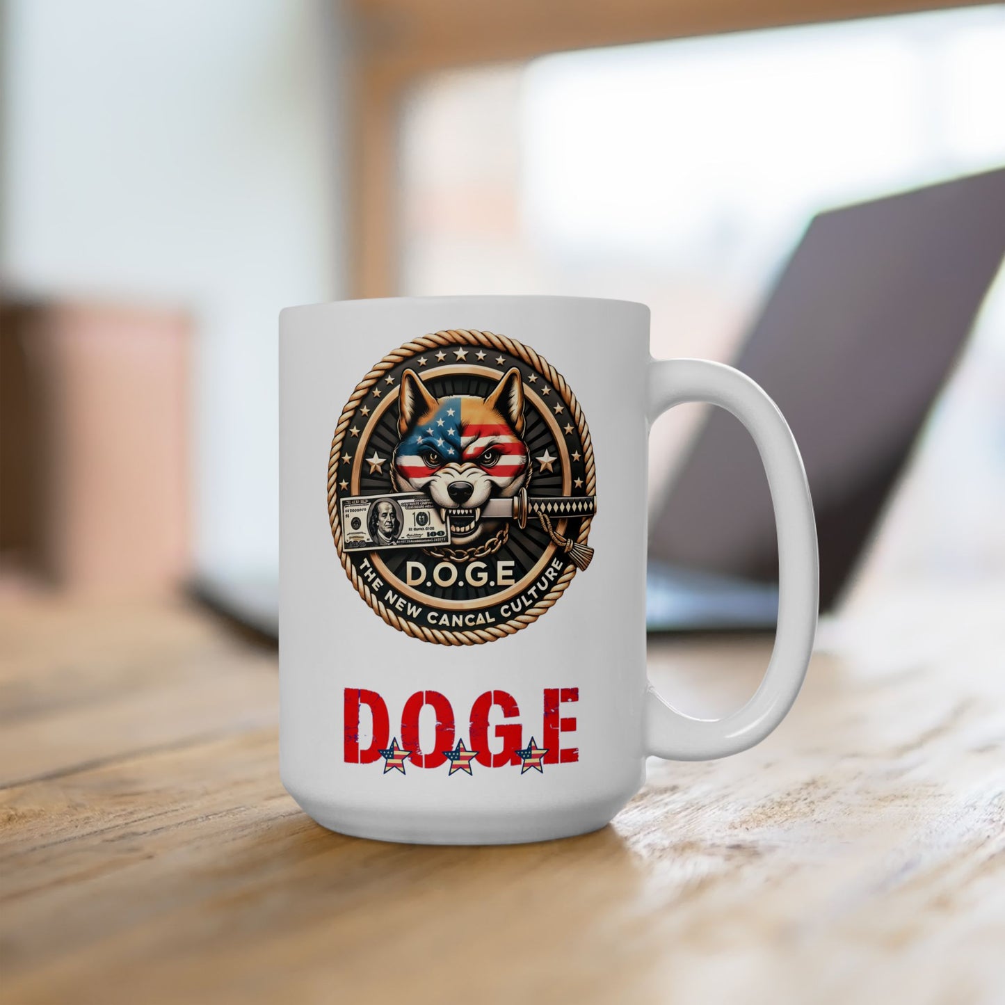 Trump Elon Musk DOGE Ceramic Mug, Department Of Government Efficiency Patriotic USA Republican, Gift for Republicans, Patriotic Coffee Cup,