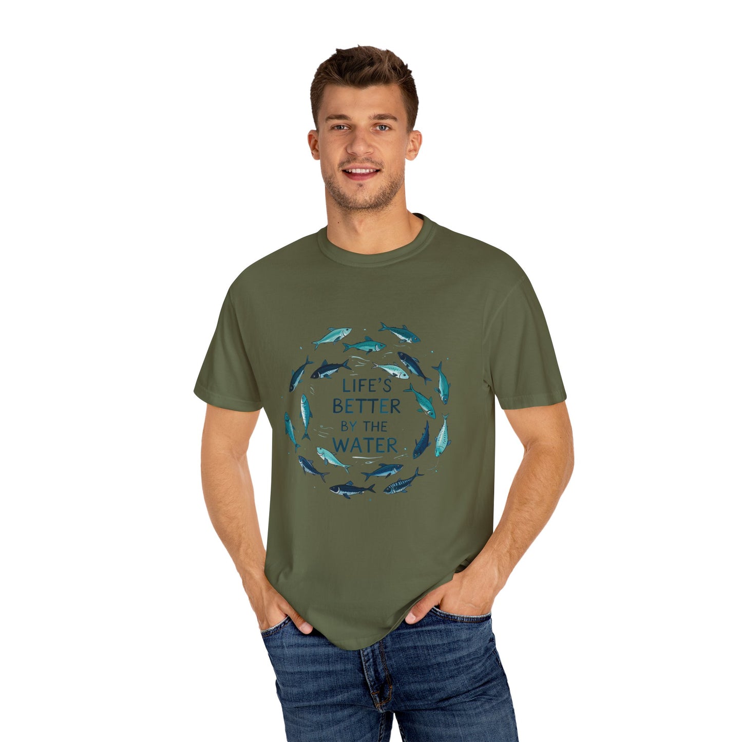 Comfort Colors® Life's Better by the Water Unisex Fishing Shirt, Fishing Lover's Tee, Funny Fishing Gift, Fathers Day, Husband Gift, Daddy Shirt, Grandpa