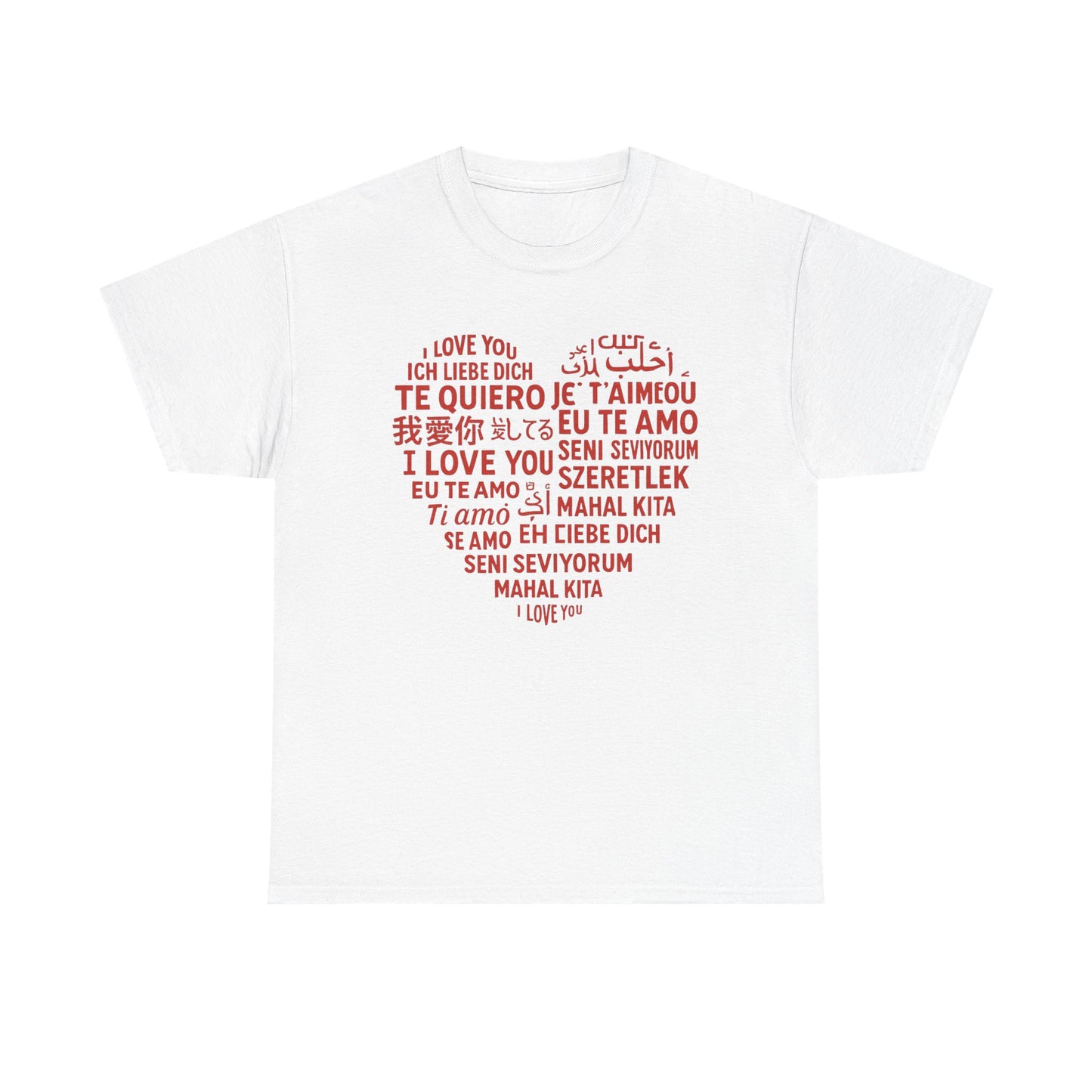 Multilingual Love Tee, Mother's Day Gift, Unisex Heavy Cotton T-Shirt, Anniversary Shirt, Valentine's Day Tee, Friendship Gift, Heartfelt