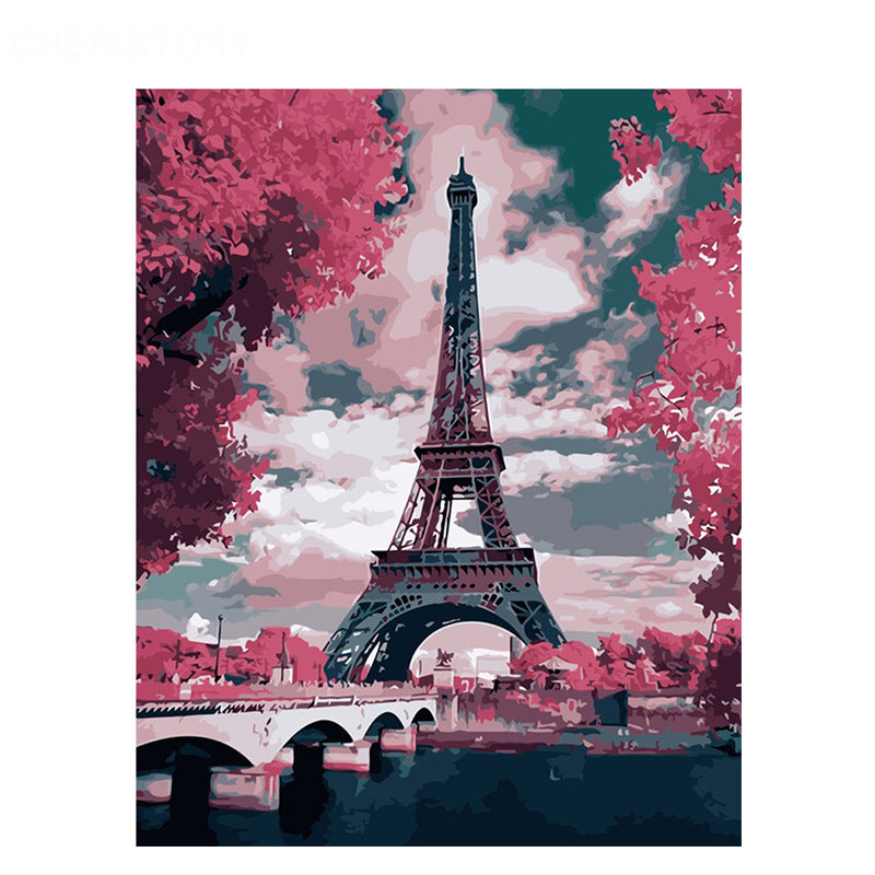 DIY Landscape Oil Painting Kit – 40x50cm Canvas, Frameless, Paint by Numbers for Adults & Kids