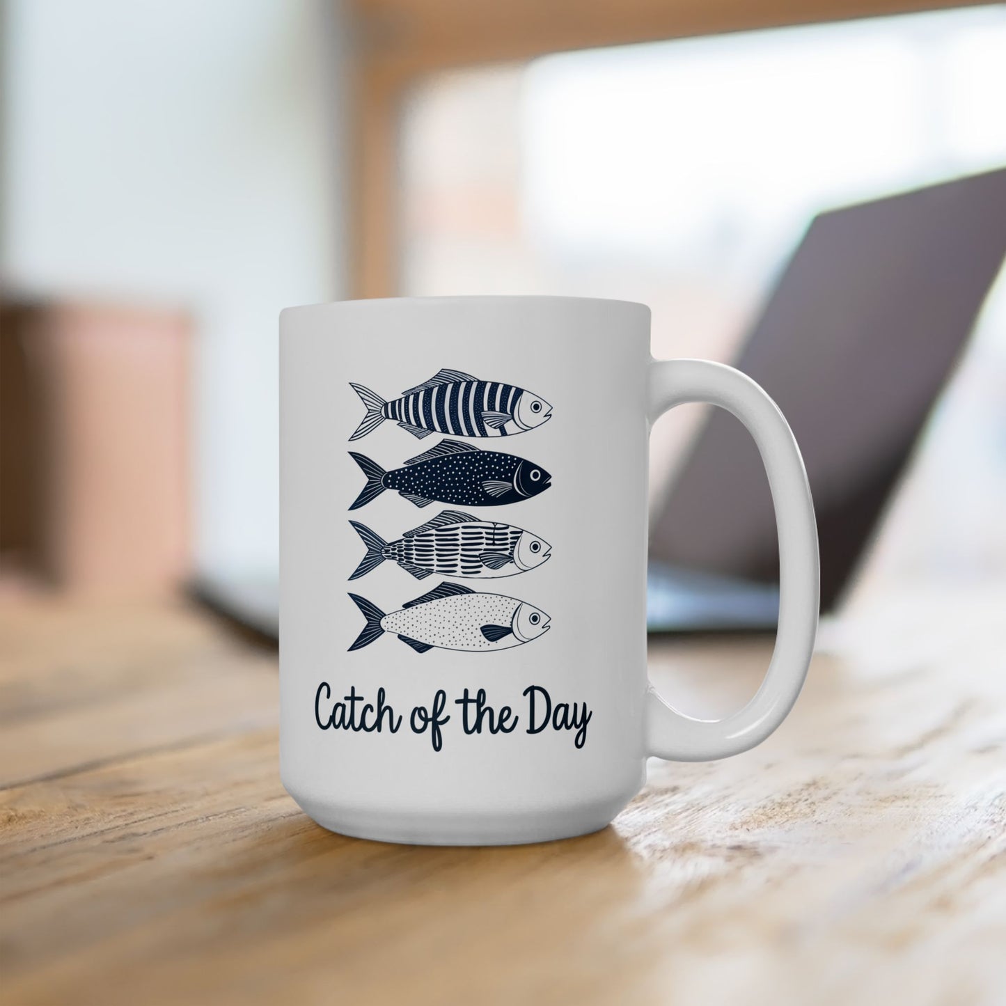 Catch of the Day Fishing Ceramic Mug | Fisherman Gift, Fishing Lover, Fishing Decor, Angler Mug, Fishing Gifts for Dad, Coffee Cup, Tea Mug,