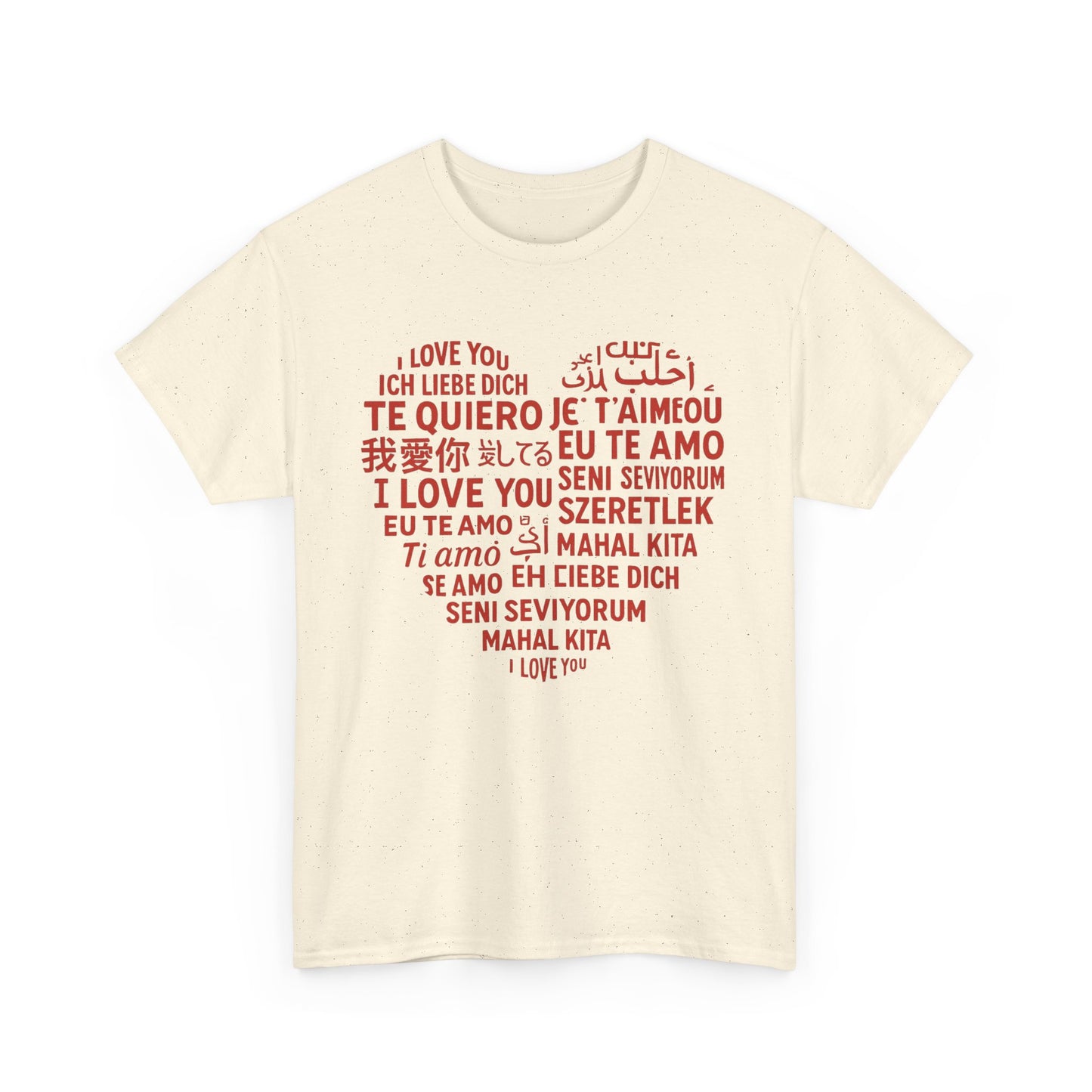 Multilingual Love Tee, Mother's Day Gift, Unisex Heavy Cotton T-Shirt, Anniversary Shirt, Valentine's Day Tee, Friendship Gift, Heartfelt
