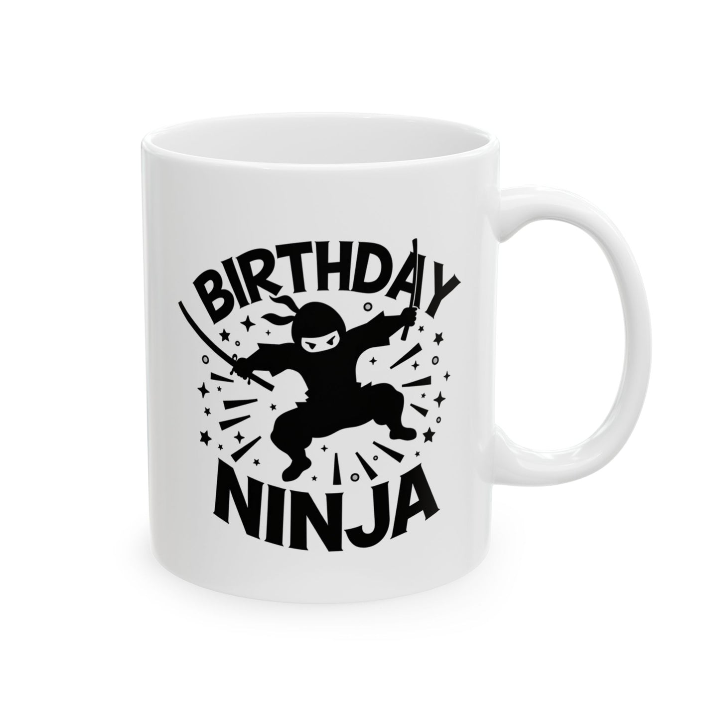 Birthday Ninja Mug, Fun Coffee Cup Gift, Unique Ninja Lover Ceramic Mug, Kids Gift Idea, Birthday Celebration Present, Funny Gift