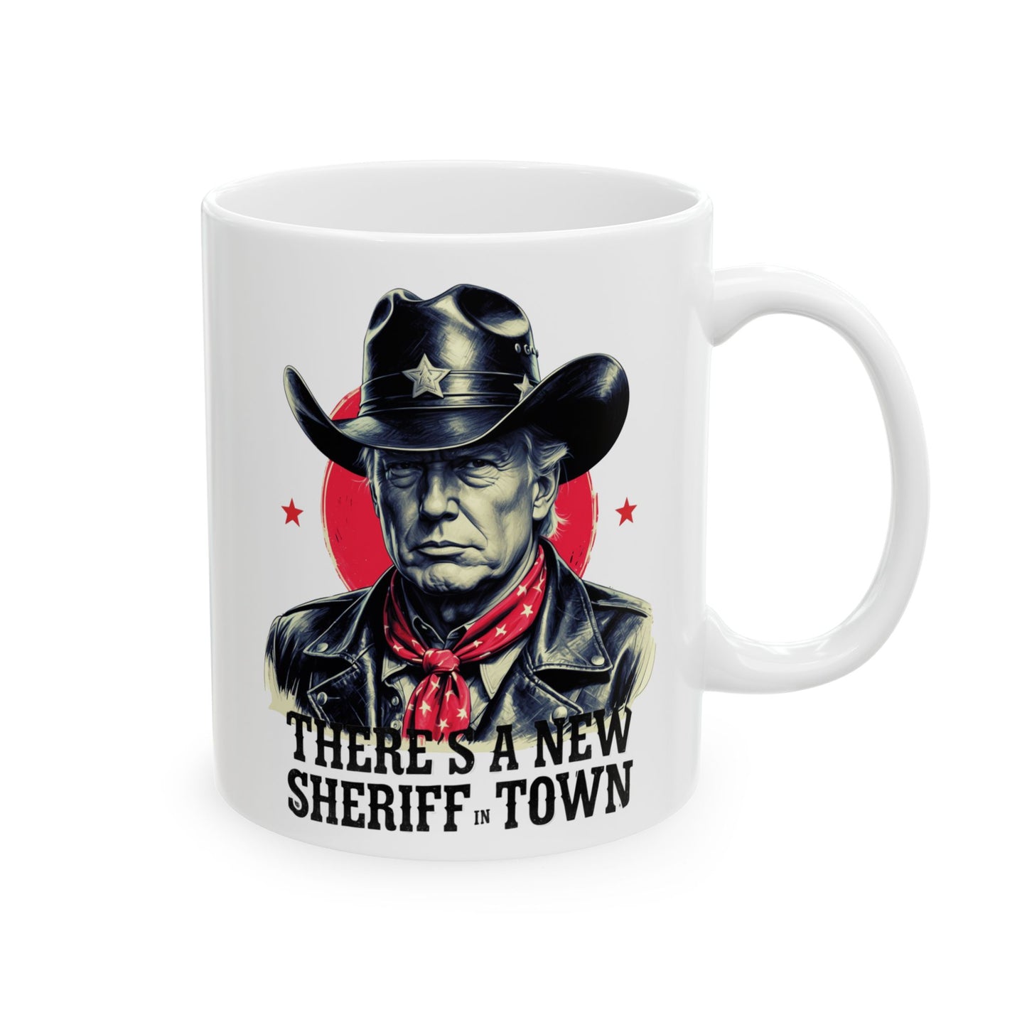 Rugged Western Cowboy Mug, 11oz 15oz Patriotic Ceramic Coffee Cup, Political Humor Gift, Rustic USA Pride Mug, Freedom Lover Drinkware