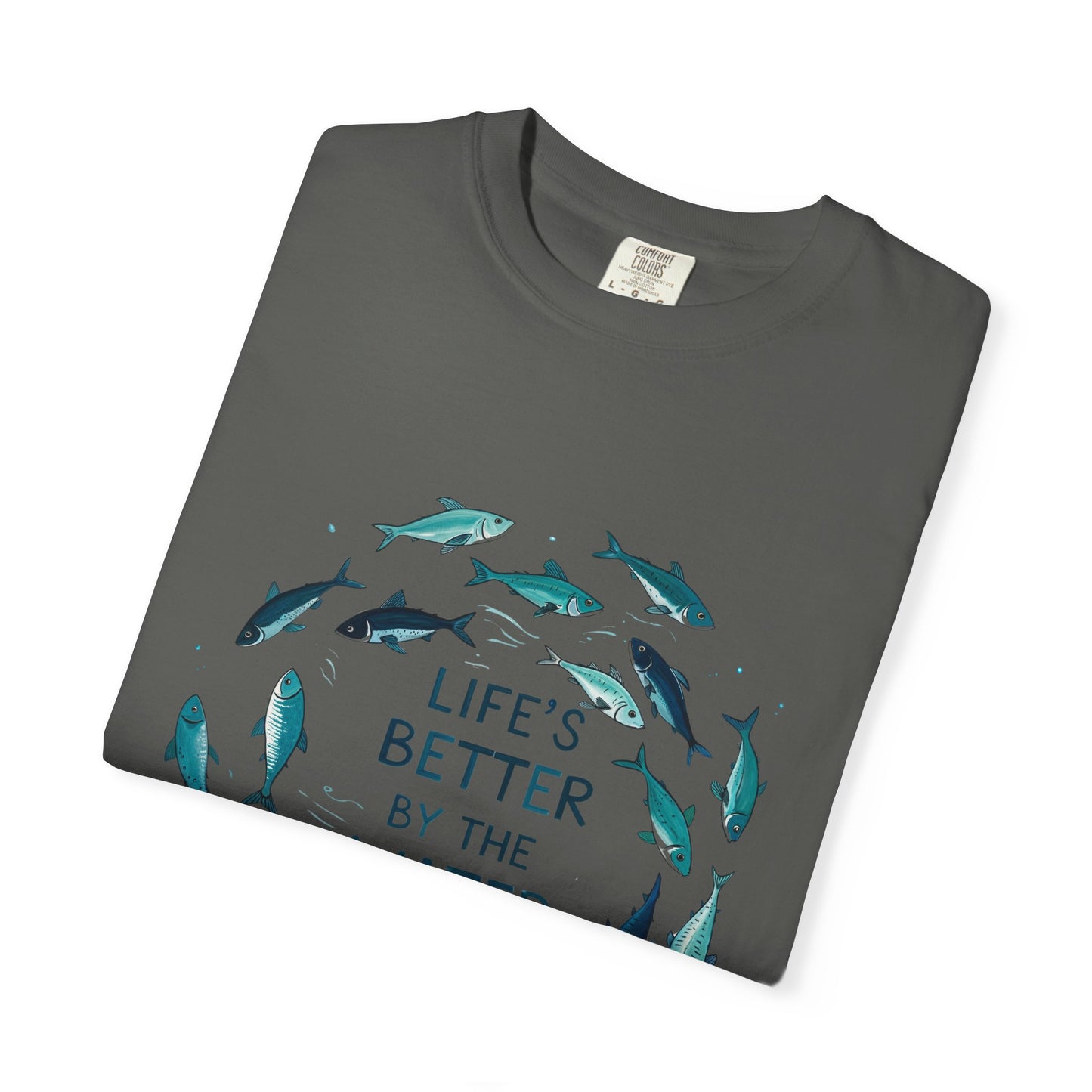 Comfort Colors® Life's Better by the Water Unisex Fishing Shirt, Fishing Lover's Tee, Funny Fishing Gift, Fathers Day, Husband Gift, Daddy Shirt, Grandpa