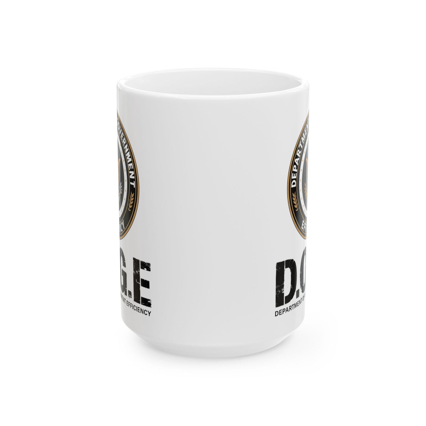 Patriotic Government Efficiency Mug, 11oz Political Humor Coffee Cup, USA Pride Black Mug, Freedom Lover Gift, Pro America Conservative Drinkware