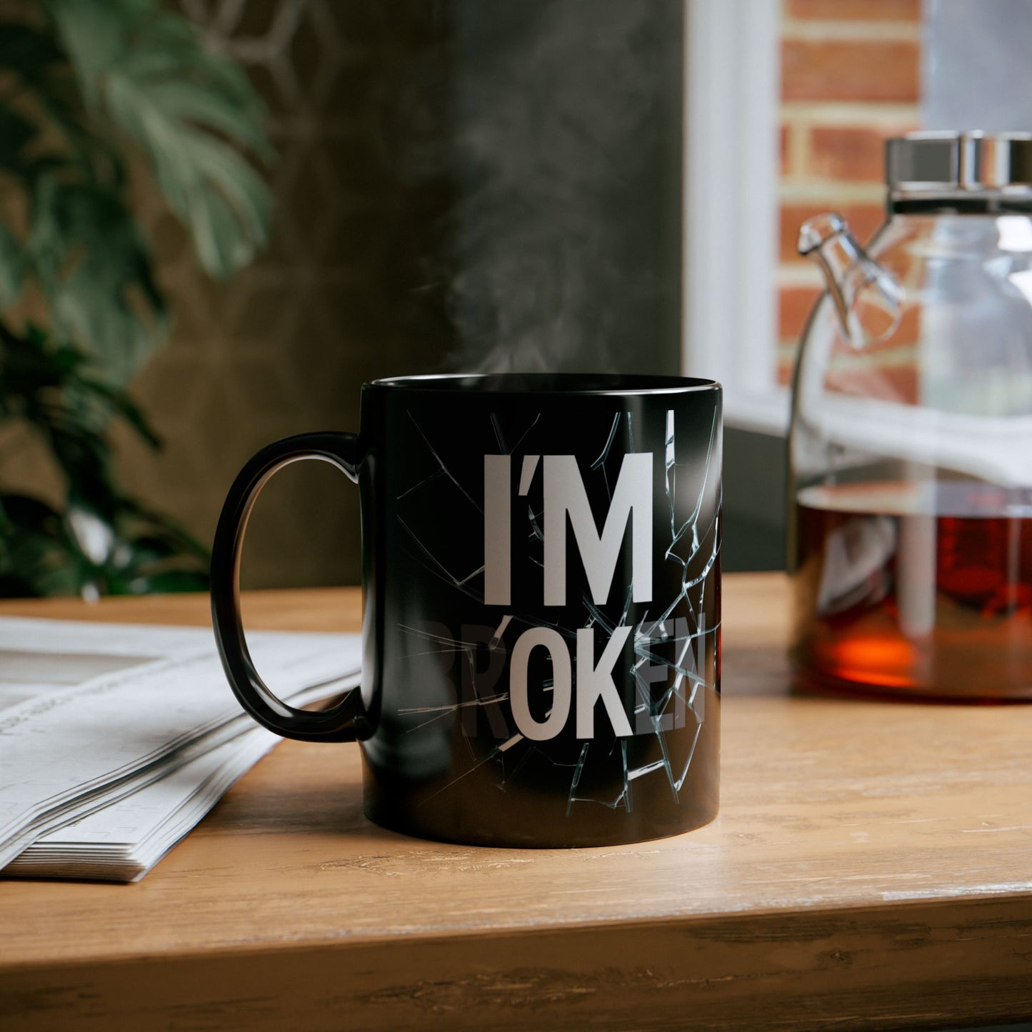 I'm Broken Mug, I'm OK Cup, Mental Health Awareness Gift, Self-Care Coffee Mug, Support Veterans, Inspirational Gift for Friends