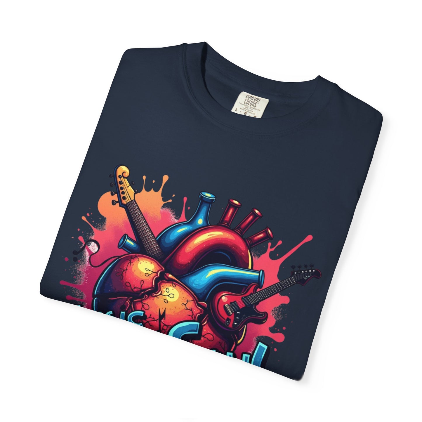 Comfort Colors® Music Saved My Soul Unisex Garment-Dyed T-Shirt - Vibrant Musical Heart Design