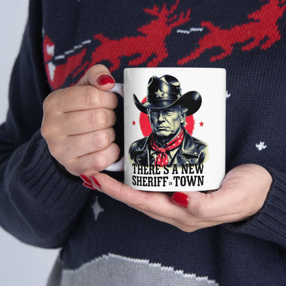 Rugged Western Cowboy Mug, 11oz 15oz Patriotic Ceramic Coffee Cup, Political Humor Gift, Rustic USA Pride Mug, Freedom Lover Drinkware