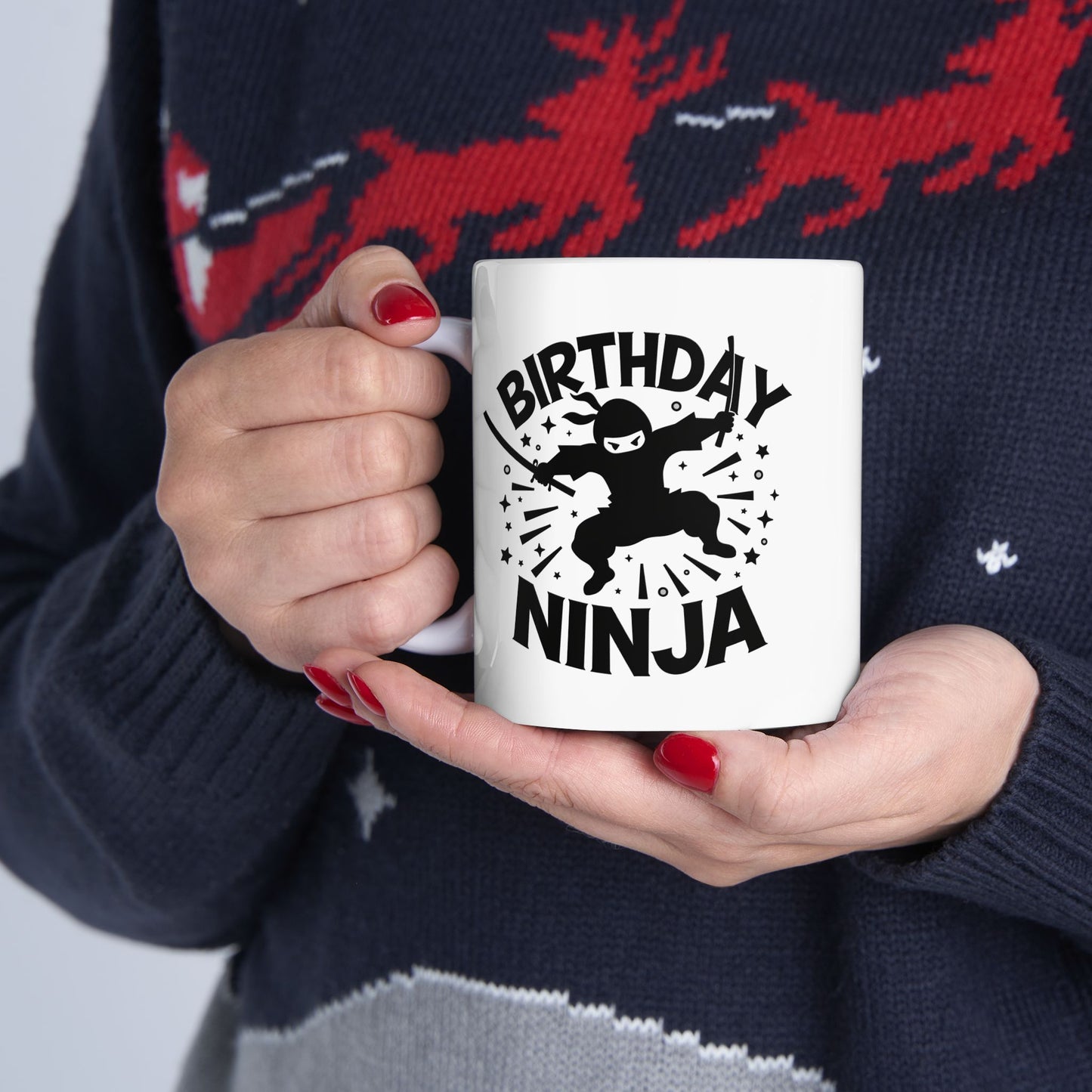 Birthday Ninja Mug, Fun Coffee Cup Gift, Unique Ninja Lover Ceramic Mug, Kids Gift Idea, Birthday Celebration Present, Funny Gift