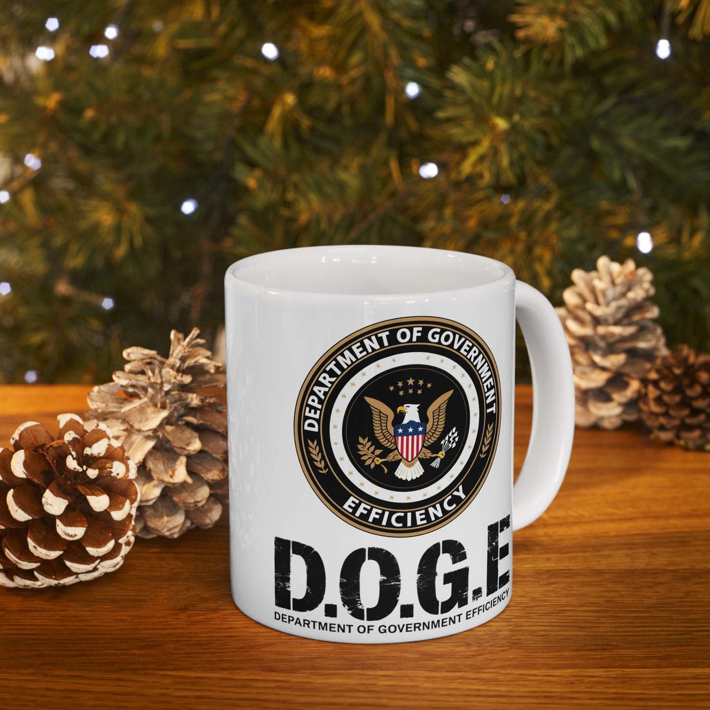 Patriotic Government Efficiency Mug, 11oz Political Humor Coffee Cup, USA Pride Black Mug, Freedom Lover Gift, Pro America Conservative Drinkware