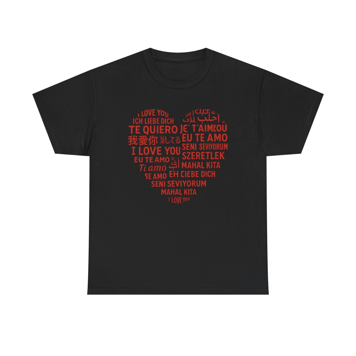 Multilingual Love Tee, Mother's Day Gift, Unisex Heavy Cotton T-Shirt, Anniversary Shirt, Valentine's Day Tee, Friendship Gift, Heartfelt