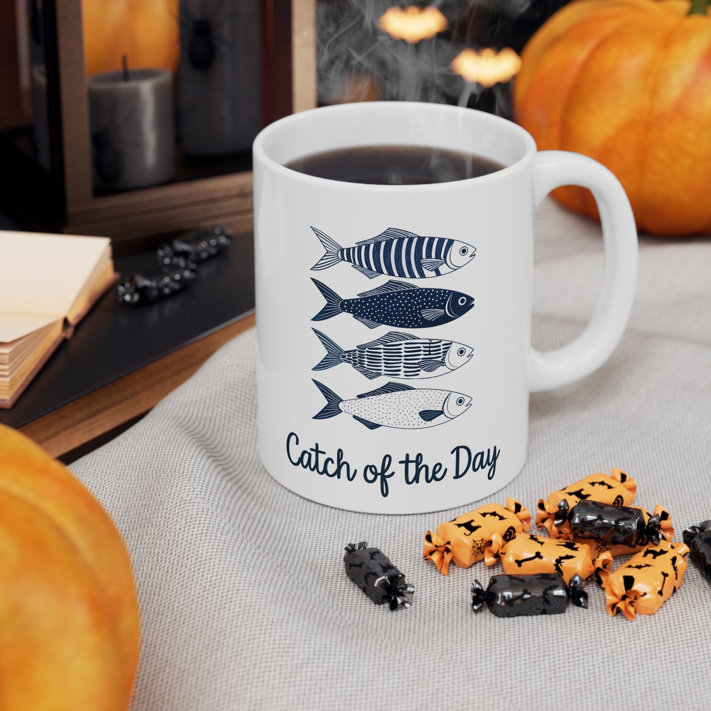 Catch of the Day Fishing Ceramic Mug | Fisherman Gift, Fishing Lover, Fishing Decor, Angler Mug, Fishing Gifts for Dad, Coffee Cup, Tea Mug,