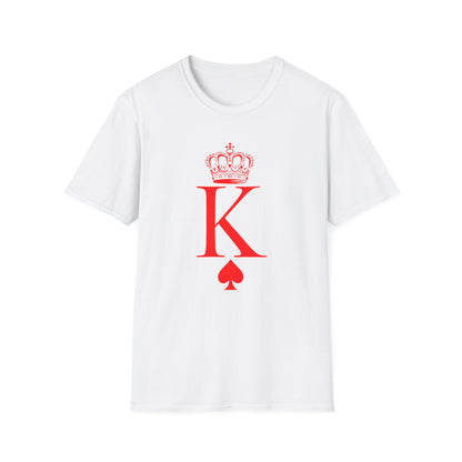 King of Hearts Poker T-Shirt, Unisex Softstyle Tee, Casual Gamer Apparel, Playing Cards Gift, Fun Party Wear, Card Game Outfit