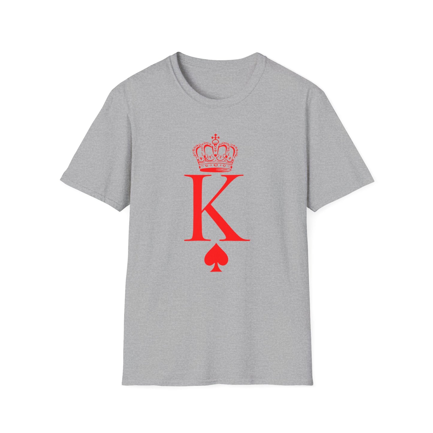 King of Hearts Poker T-Shirt, Unisex Softstyle Tee, Casual Gamer Apparel, Playing Cards Gift, Fun Party Wear, Card Game Outfit