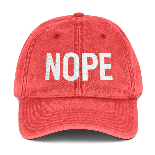 Vintage NOPE Embroidered Cap - Retro Baseball Hat for Casual Style, bold statement