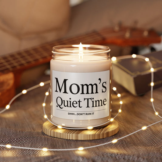 Mom’s Quiet Time Candle – Funny Minimalist Soy Candle Gift for Mom – Mother’s Day Relaxation Gift