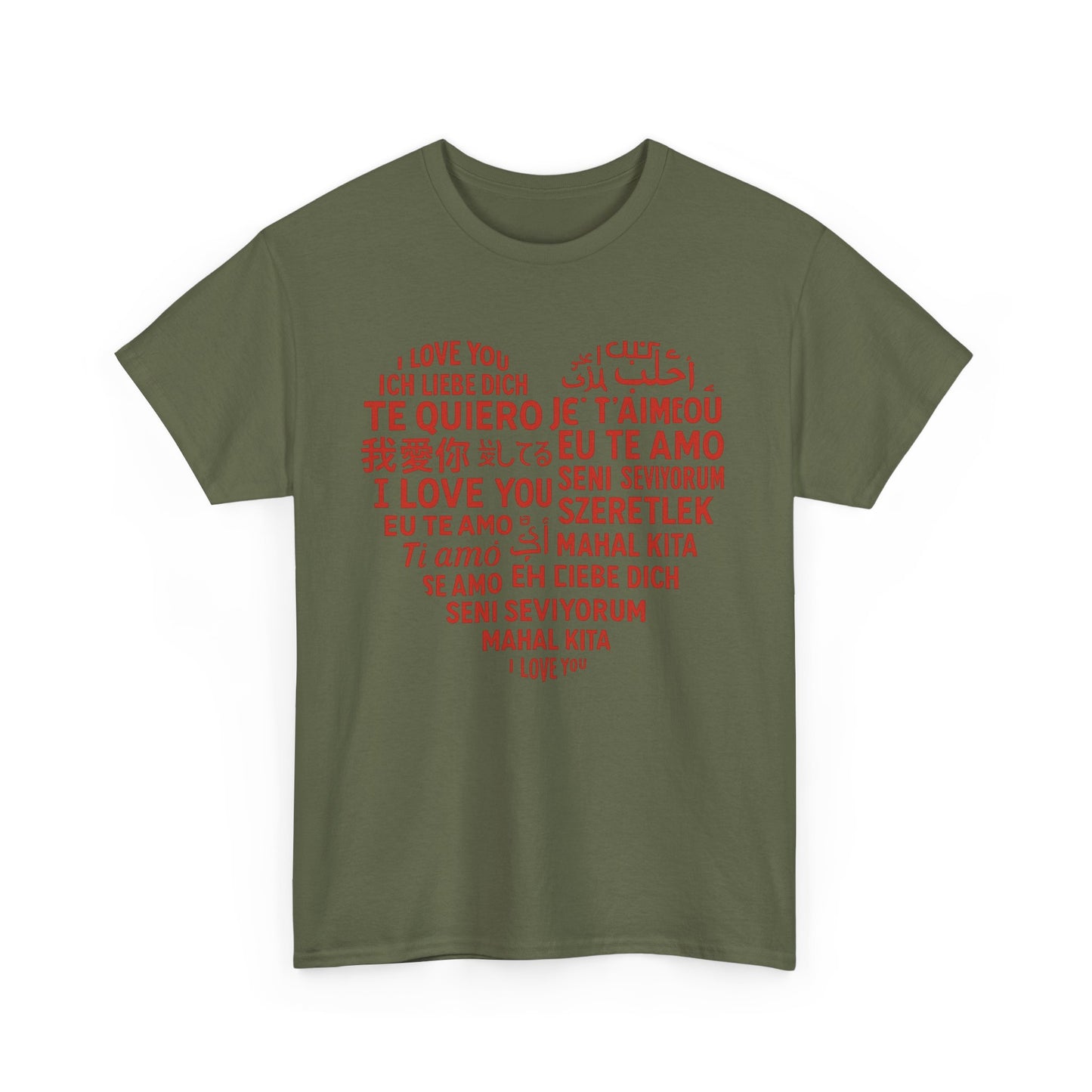 Multilingual Love Tee, Mother's Day Gift, Unisex Heavy Cotton T-Shirt, Anniversary Shirt, Valentine's Day Tee, Friendship Gift, Heartfelt
