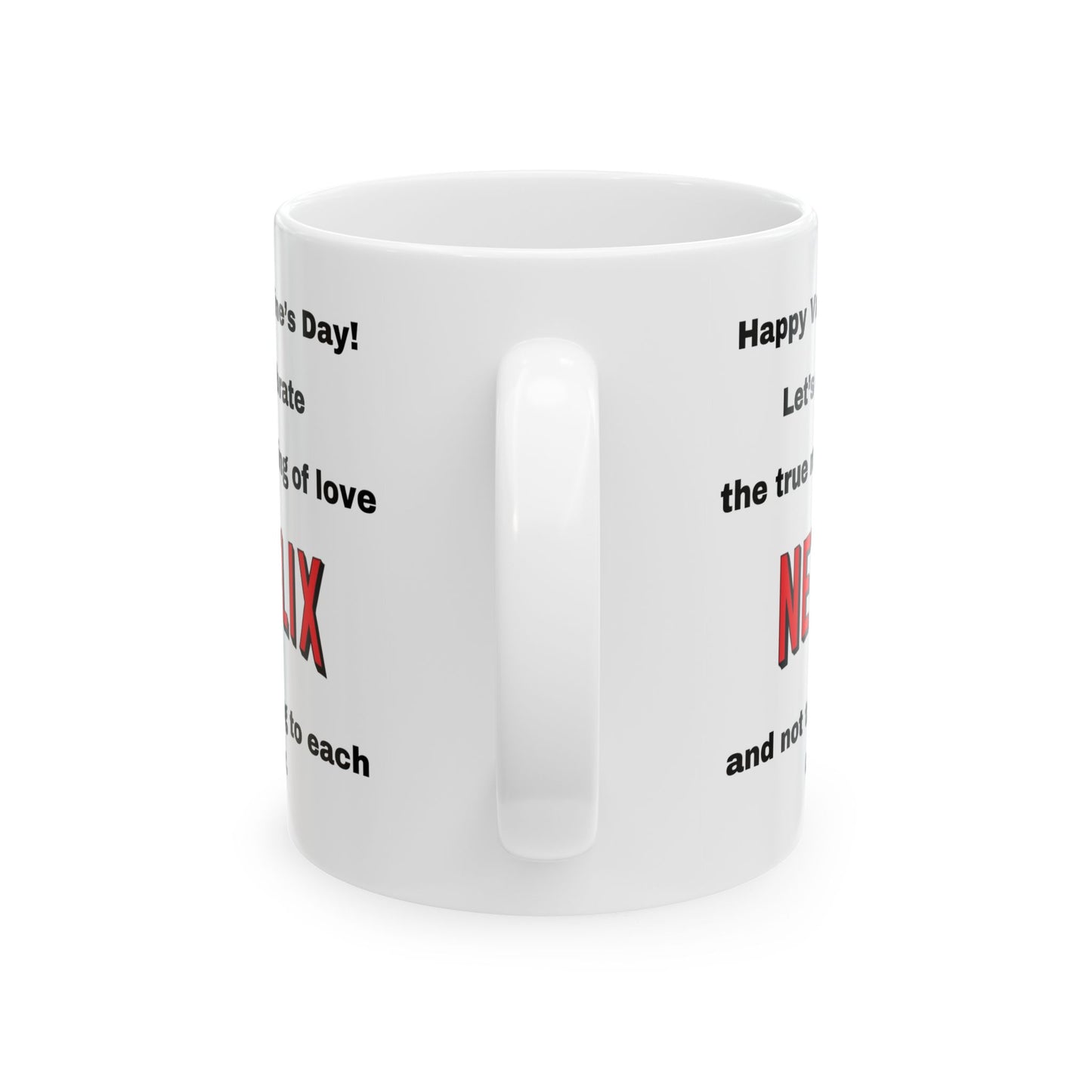 Netflix Love Ceramic Mug - Valentine's Day Gift, Coffee Lovers Cup, Couples Mugs, Gift for Him/Her, Fun Home Decor