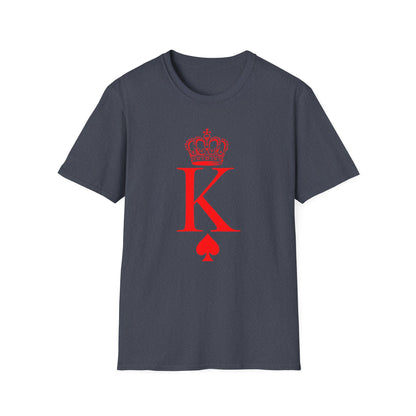 King of Hearts Poker T-Shirt, Unisex Softstyle Tee, Casual Gamer Apparel, Playing Cards Gift, Fun Party Wear, Card Game Outfit
