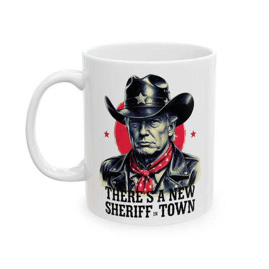 Rugged Western Cowboy Mug, 11oz 15oz Patriotic Ceramic Coffee Cup, Political Humor Gift, Rustic USA Pride Mug, Freedom Lover Drinkware