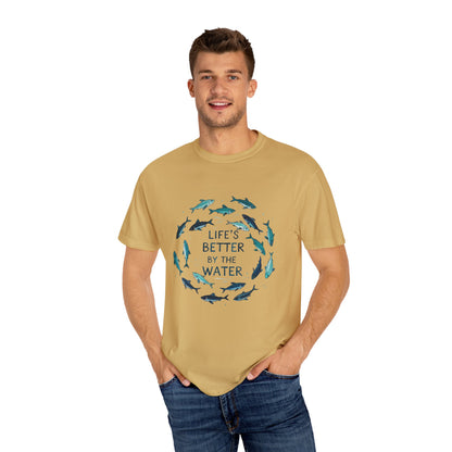 Comfort Colors® Life's Better by the Water Unisex Fishing Shirt, Fishing Lover's Tee, Funny Fishing Gift, Fathers Day, Husband Gift, Daddy Shirt, Grandpa