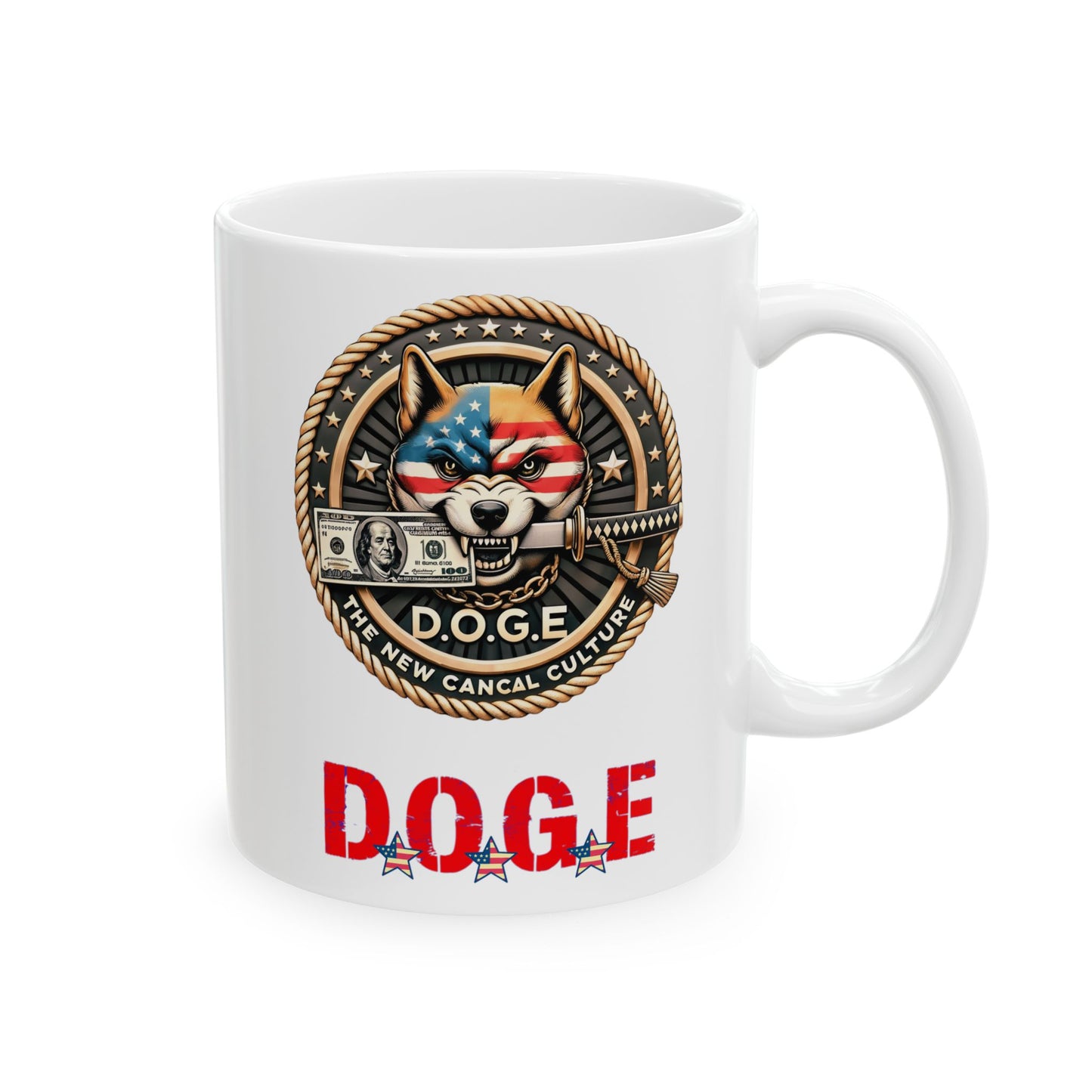 Trump Elon Musk DOGE Ceramic Mug, Department Of Government Efficiency Patriotic USA Republican, Gift for Republicans, Patriotic Coffee Cup,
