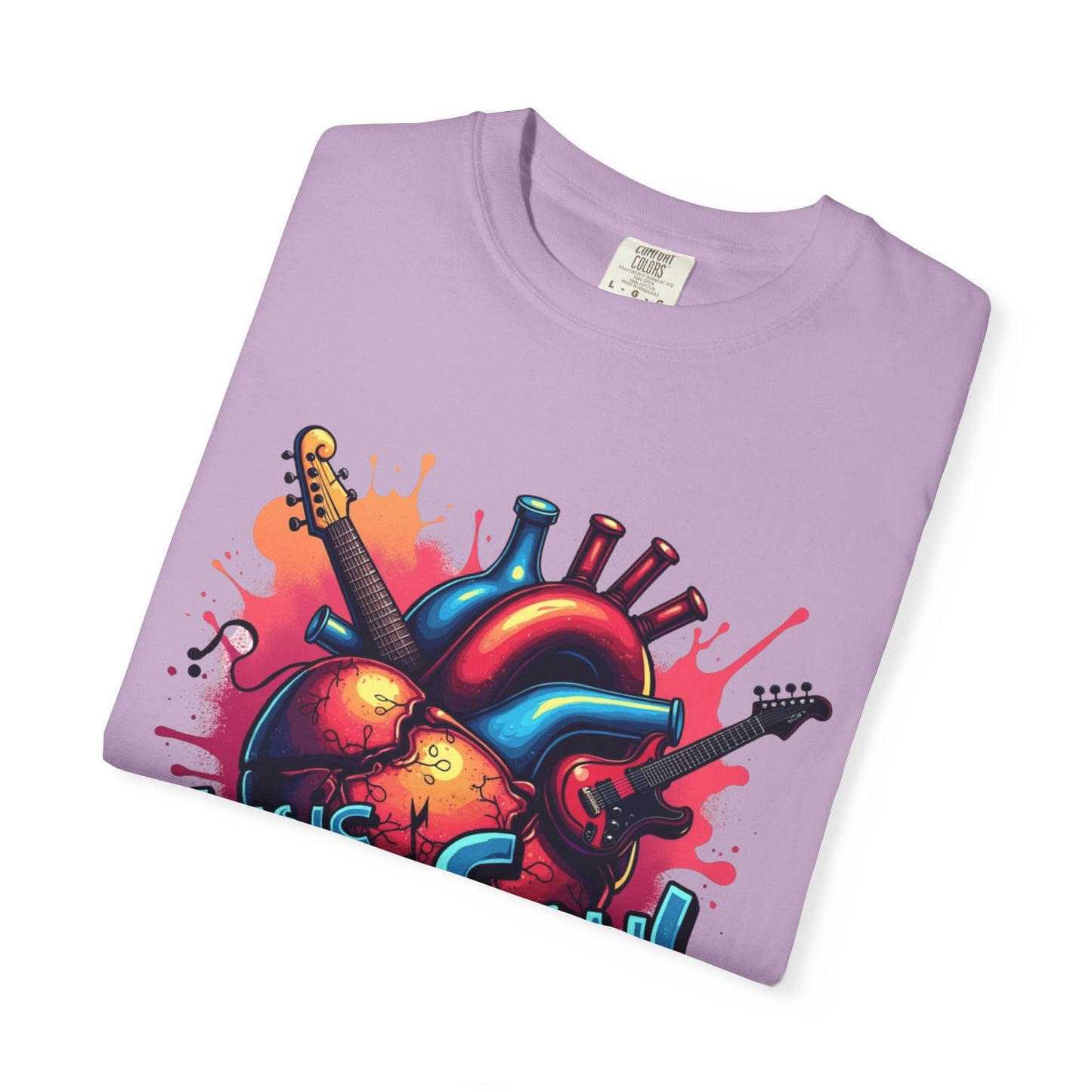 Comfort Colors® Music Saved My Soul Unisex Garment-Dyed T-Shirt - Vibrant Musical Heart Design