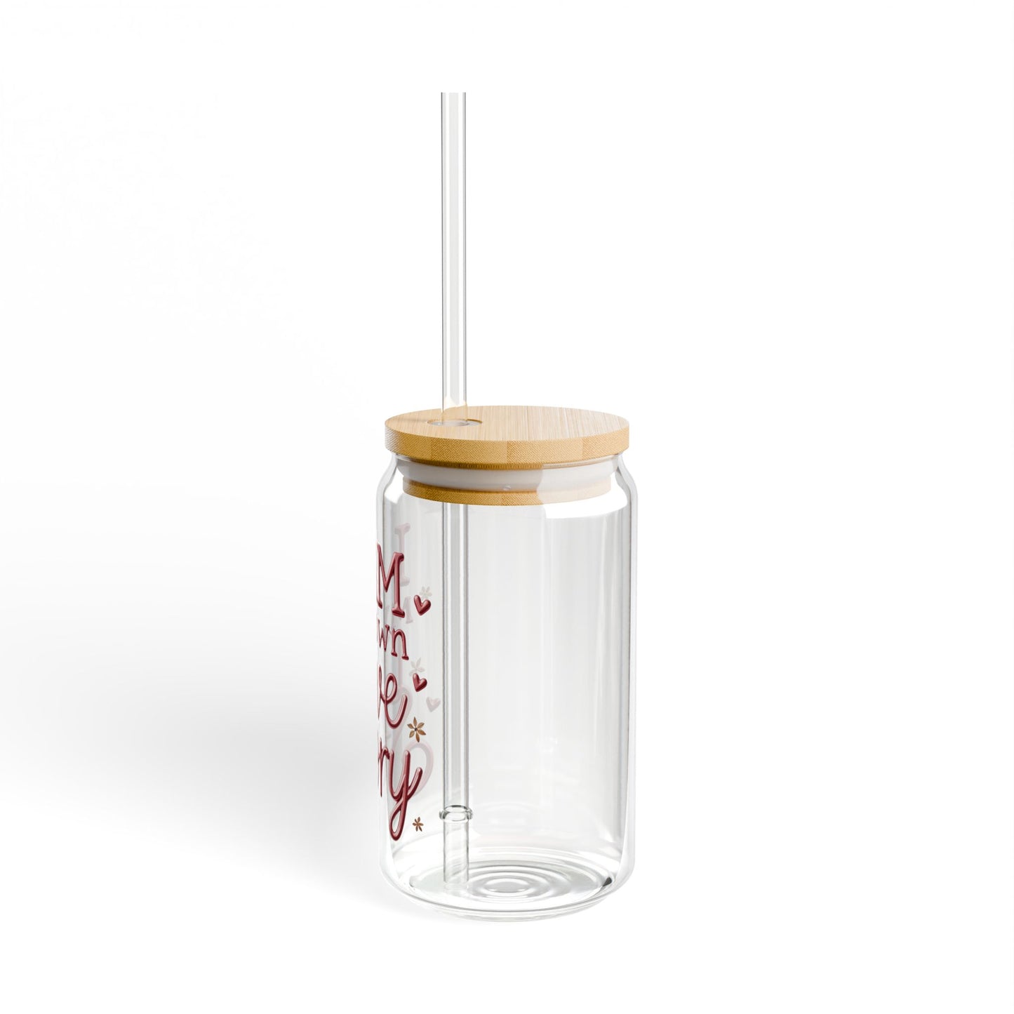 Inspirational Sipper Glass, I AM My Own Love Story, Self-Love Gift, Eco-Friendly Water Bottle, Motivational Drinkware, iced coffee lover