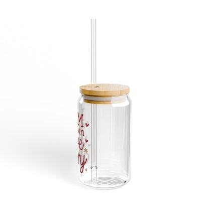 Inspirational Sipper Glass, I AM My Own Love Story, Self-Love Gift, Eco-Friendly Water Bottle, Motivational Drinkware, iced coffee lover