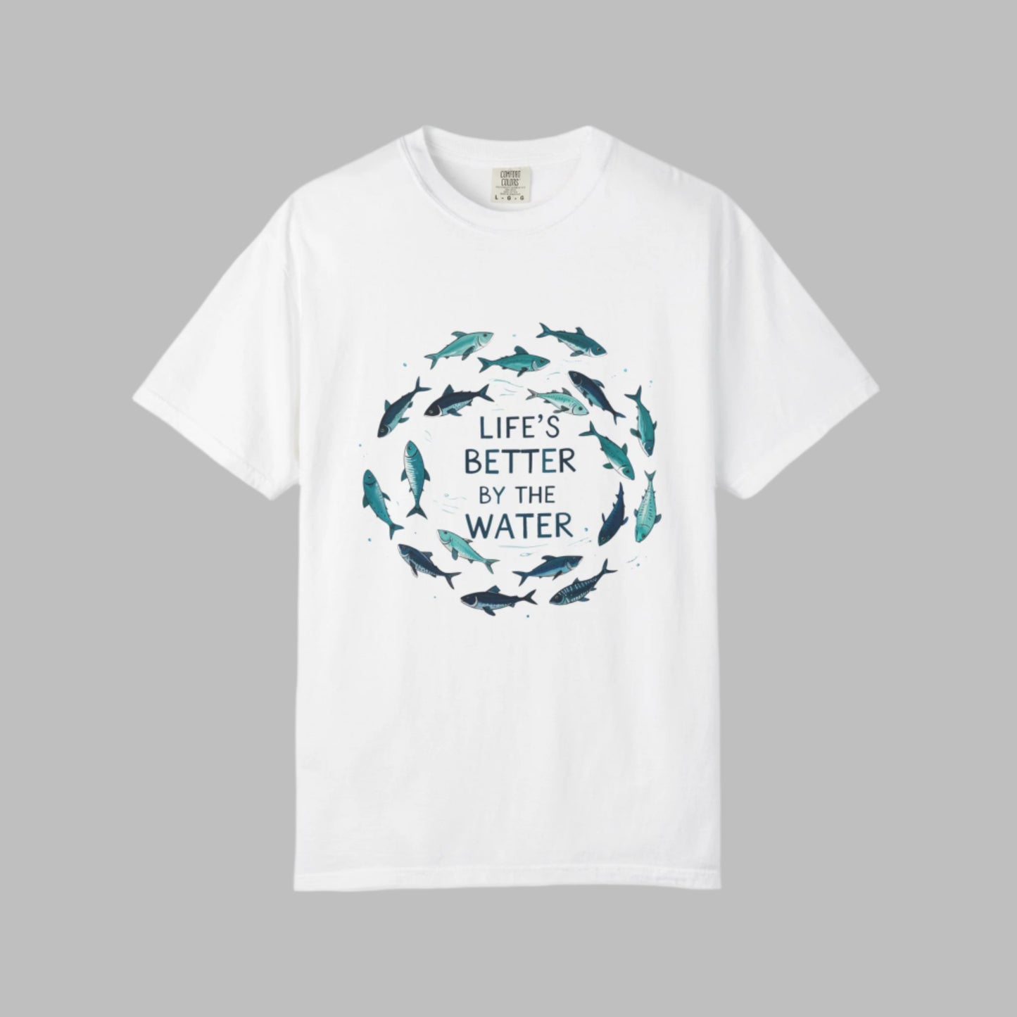Comfort Colors® Life's Better by the Water Unisex Fishing Shirt, Fishing Lover's Tee, Funny Fishing Gift, Fathers Day, Husband Gift, Daddy Shirt, Grandpa