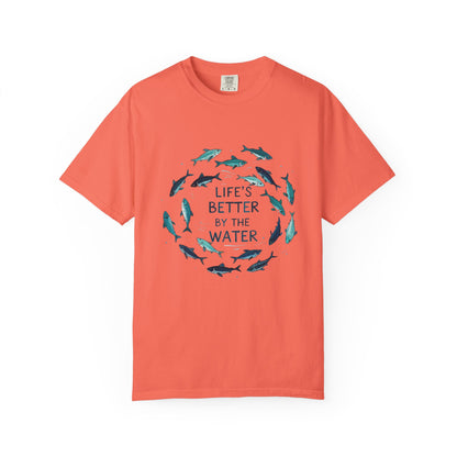 Comfort Colors® Life's Better by the Water Unisex Fishing Shirt, Fishing Lover's Tee, Funny Fishing Gift, Fathers Day, Husband Gift, Daddy Shirt, Grandpa