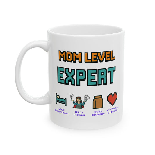 Mother's Day Coffee Mug | Mom Level Expert Mug | Funny Mom Gift | Gamer Mom Mug | Parenting Humor | Gift for Moms