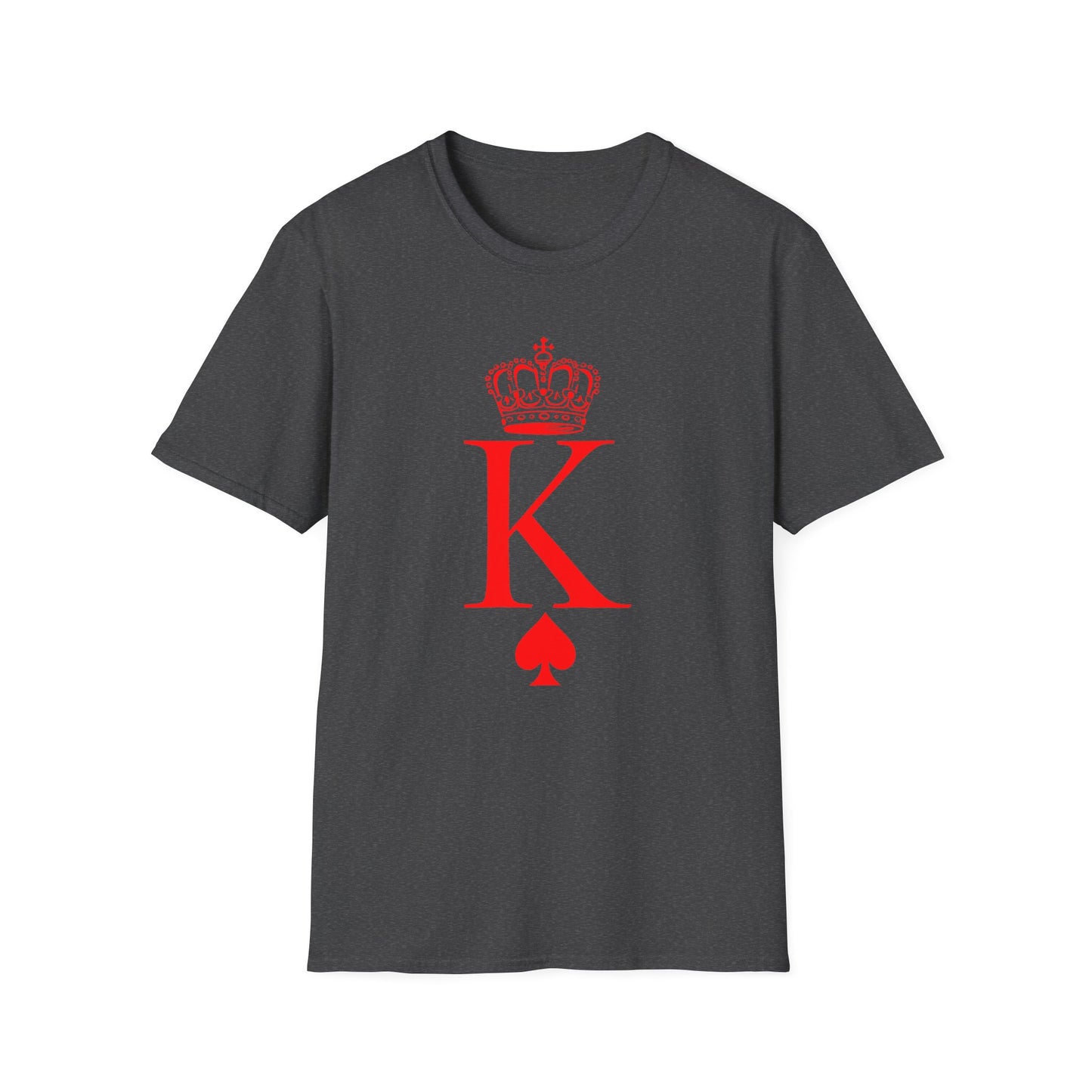 King of Hearts Poker T-Shirt, Unisex Softstyle Tee, Casual Gamer Apparel, Playing Cards Gift, Fun Party Wear, Card Game Outfit