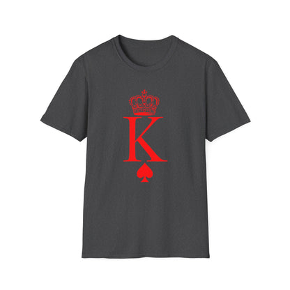 King of Hearts Poker T-Shirt, Unisex Softstyle Tee, Casual Gamer Apparel, Playing Cards Gift, Fun Party Wear, Card Game Outfit
