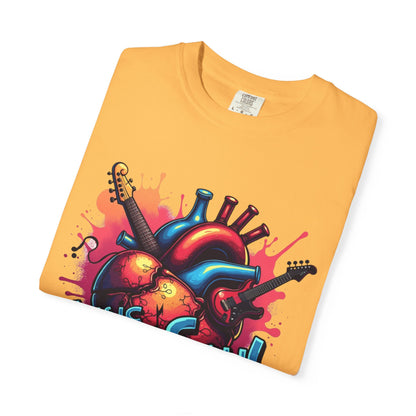 Comfort Colors® Music Saved My Soul Unisex Garment-Dyed T-Shirt - Vibrant Musical Heart Design